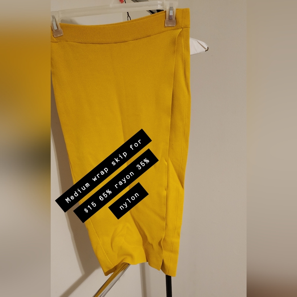 Yellow Wrap Skirt Size:Medium, Brand Gabrielle Union